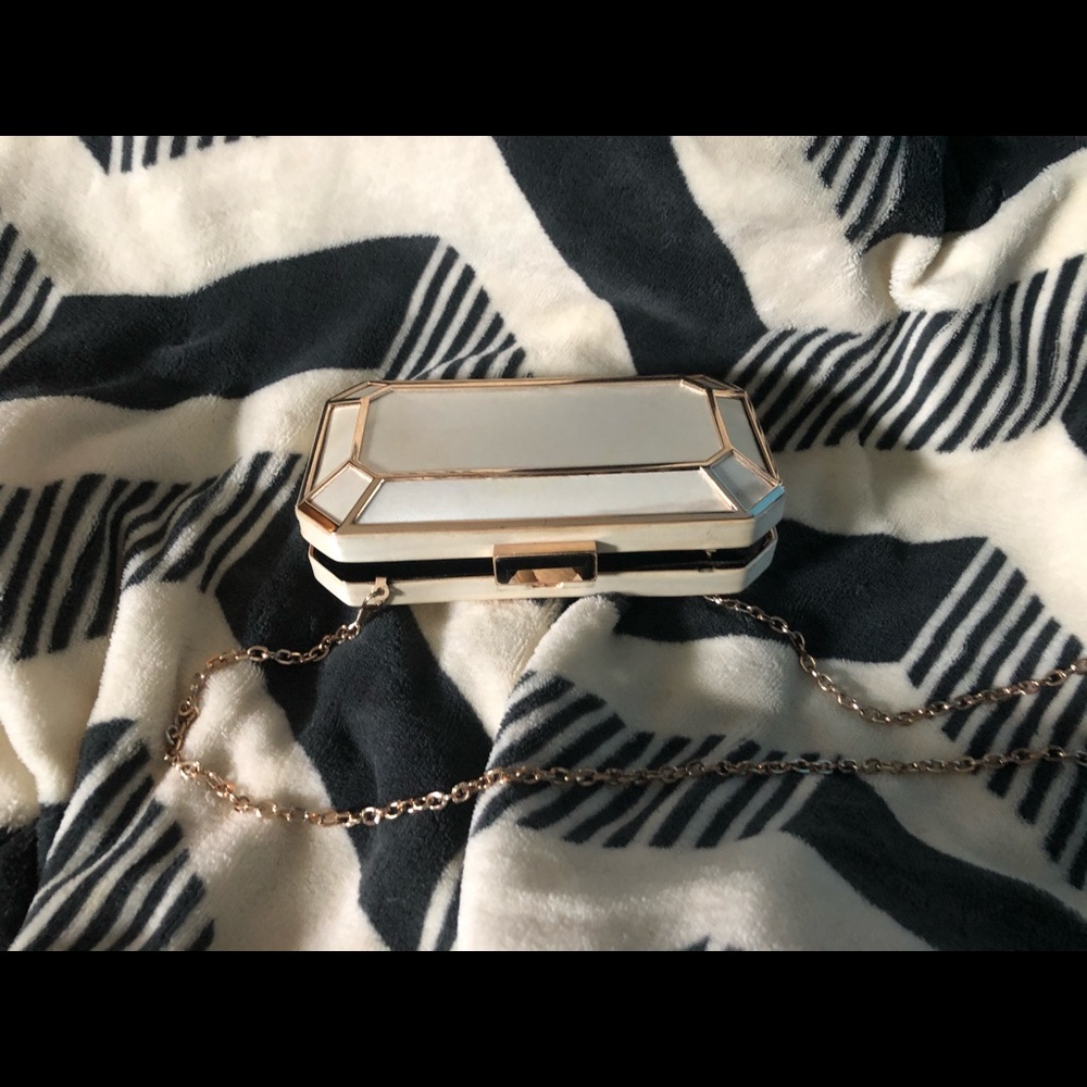 Off white with gold accent purse